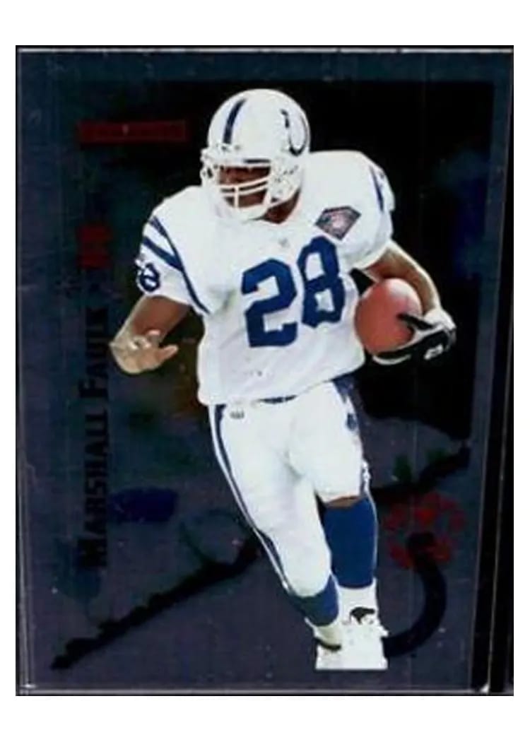 1995 Panini Score Marshall Faulk Red Siege Artist's Proofs #4 card