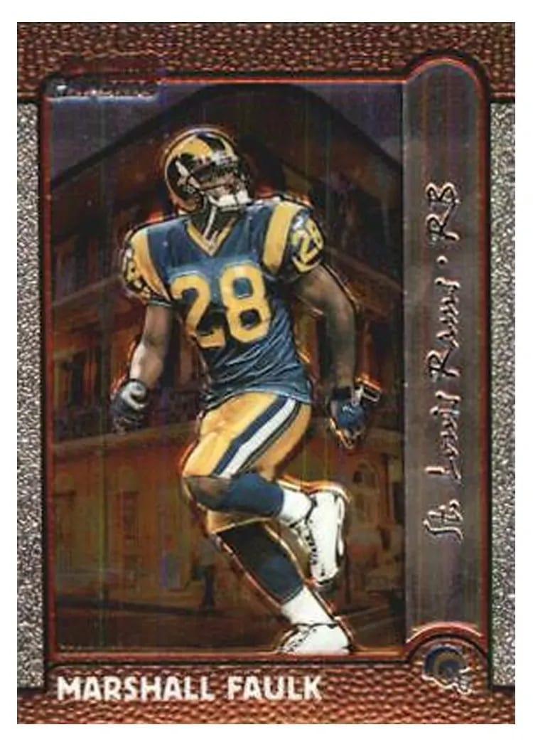 1999 Bowman Chrome Marshall Faulk #48 card