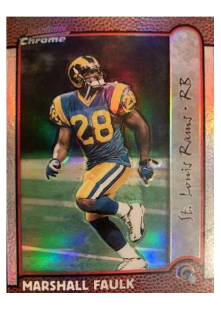 1999 Bowman Chrome Marshall Faulk #48 card
