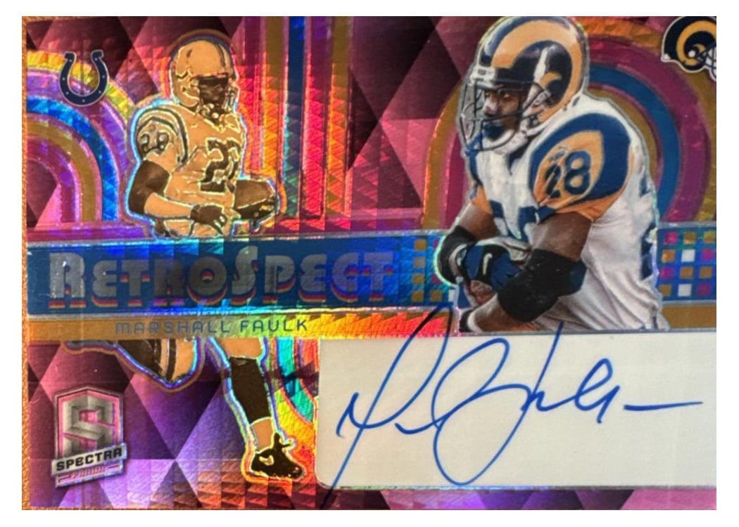 2024 Panini Spectra RetroSpect Autographs Marshall Faulk #RSA-MFK card