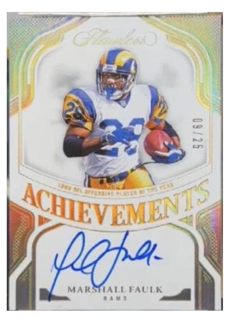 2025 Panini Flawless Flawless Achievements Marshall Faulk #6 card