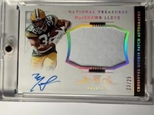 2024 Panini National Treasures Crossover Rookie Patch Autographs MarShawn Lloyd #25 card