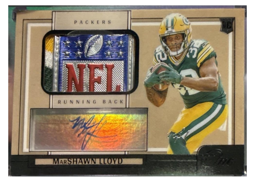 2024 Panini One Premium Rookie Patch Autographs MarShawn Lloyd #124 card