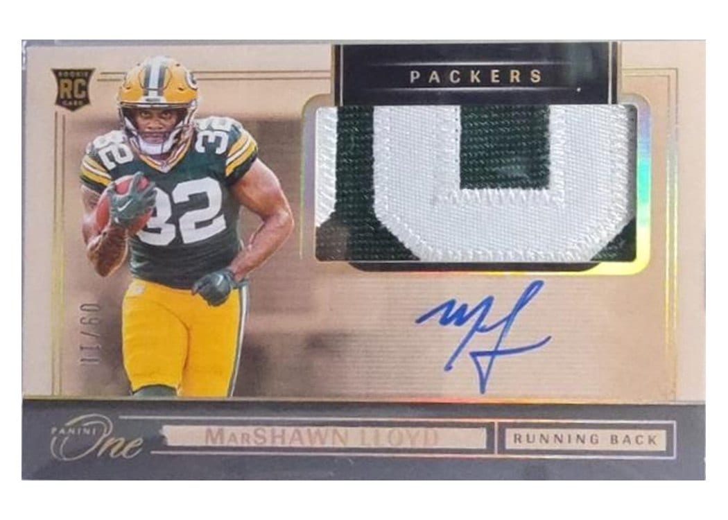 2024 Panini One Rookie Patch Autographs MarShawn Lloyd #23 card