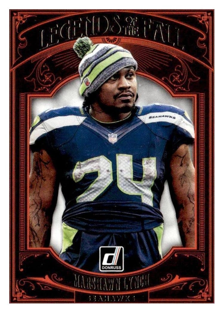 2020 Donruss Legends of the Fall Marshawn Lynch #LF-ML card