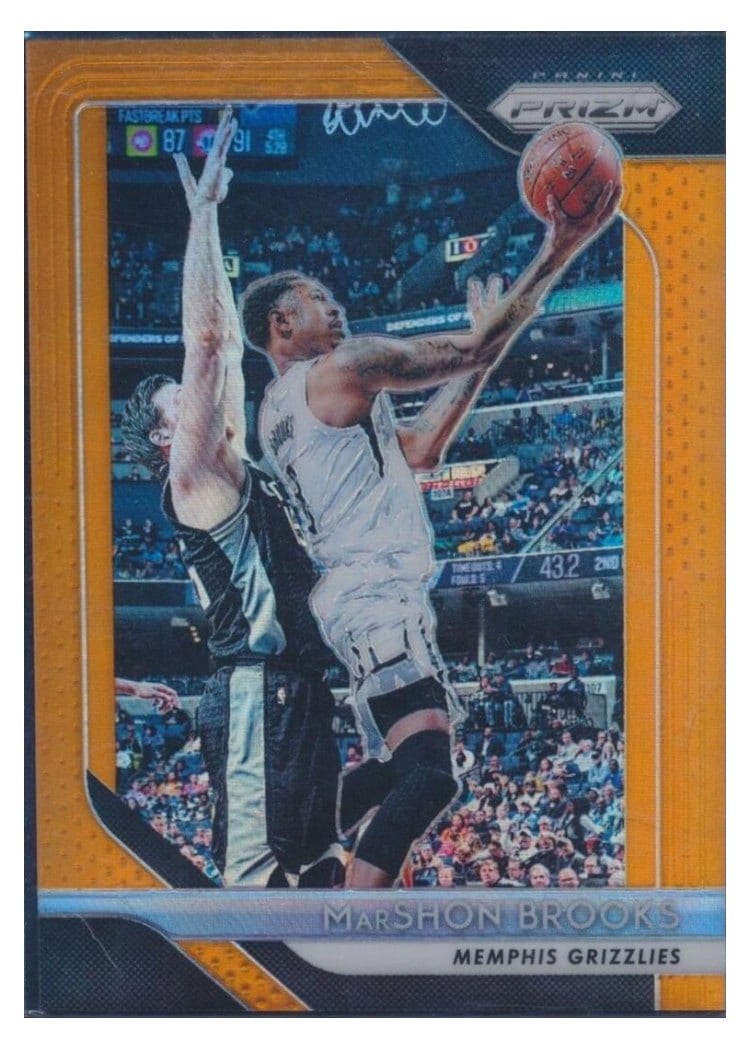 2018-19 Panini Prizm Base Set MarShon Brooks Orange Prizm #96 card