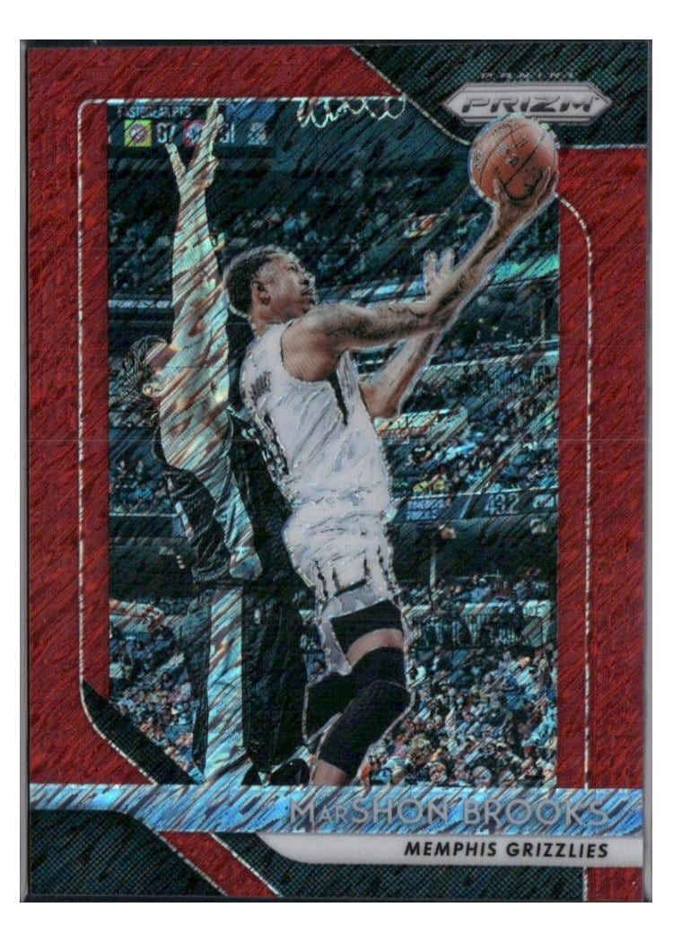 2018-19 Panini Prizm Base Set MarShon Brooks Red Shimmer Prizm #96 card