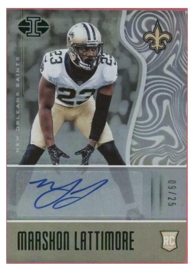 2017 Panini Illusions Marshon Lattimore Autograph Green #150 card
