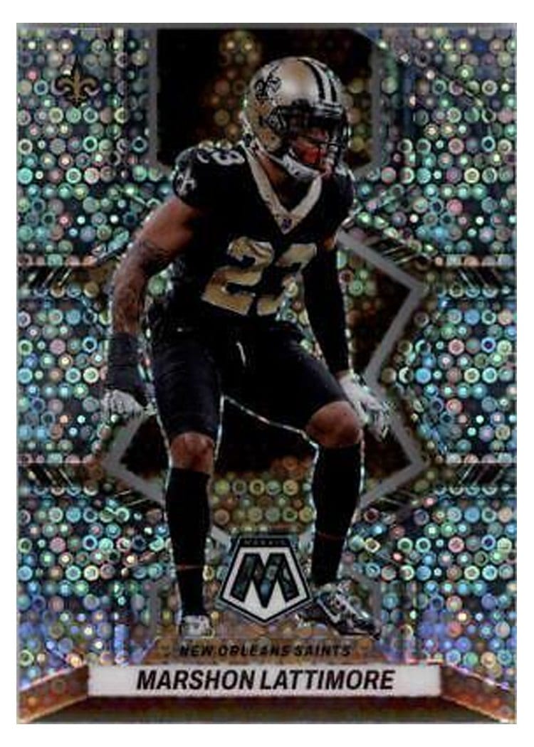 2022 Panini Mosaic Base Set Marshon Lattimore No Huddle Silver #143 card