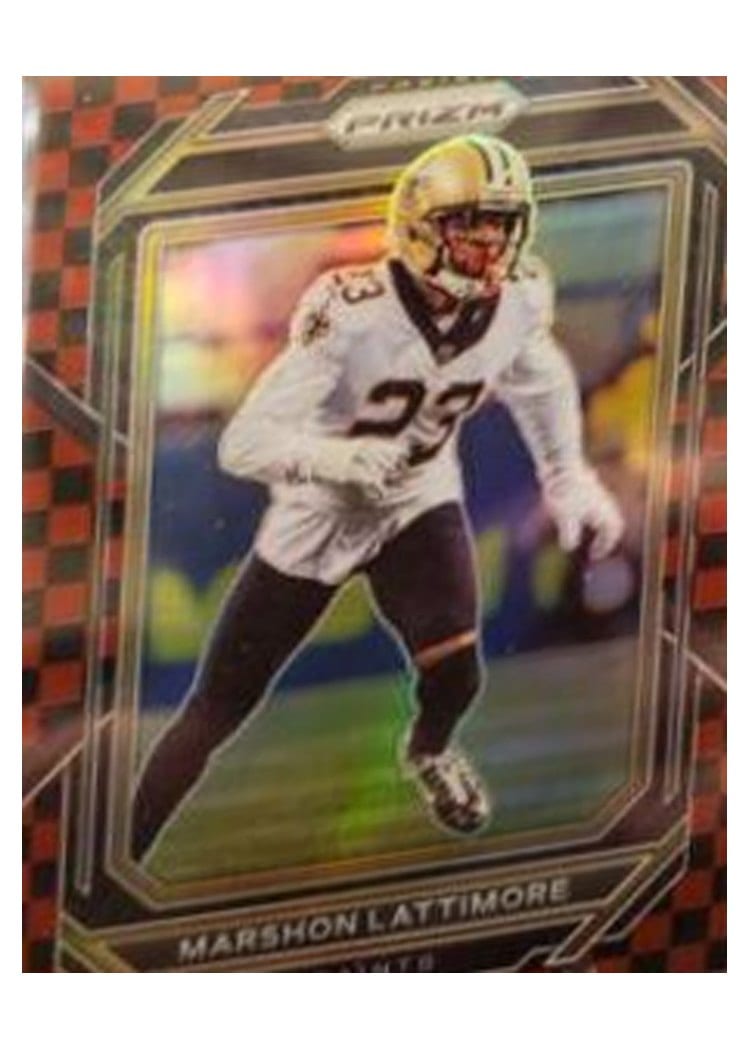 2022 Panini Prizm Base Set Marshon Lattimore Black Red Checker #214 card