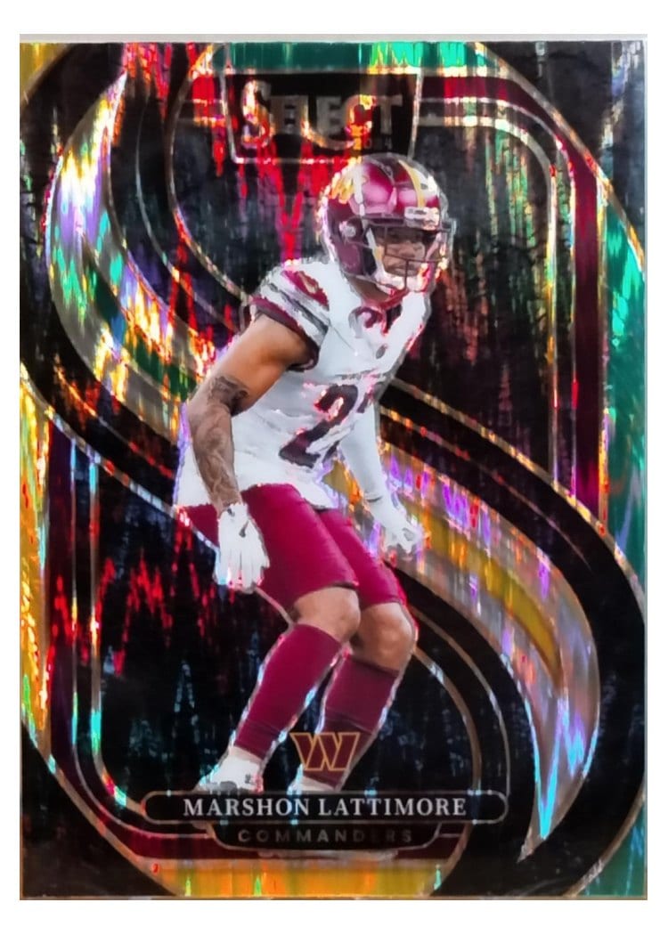 2024 Panini Select Base Set Marshon Lattimore Green Prizm Shock #181 card