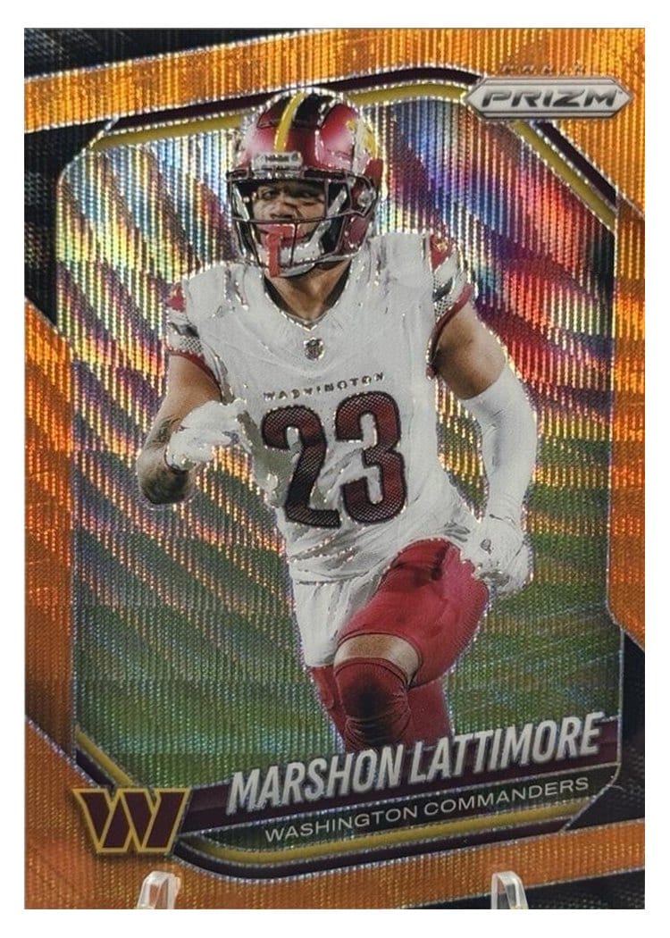 2025 Panini Prizm Base Set Marshon Lattimore Orange Wave #184 card