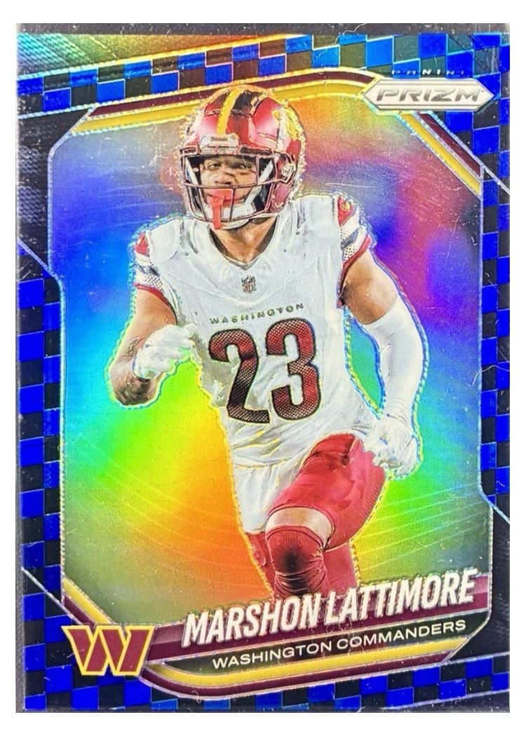 2025 Panini Prizm Base Set Marshon Lattimore Black Blue Checker #184 card