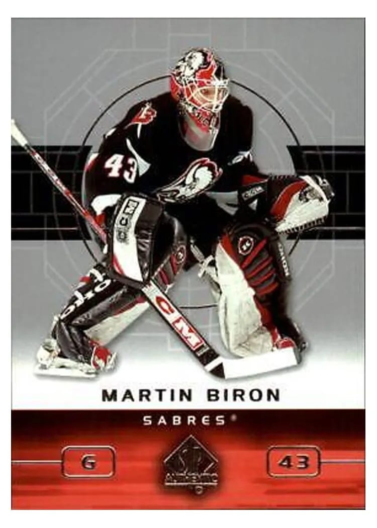 2002 SP Authentic Martin Biron #9 card