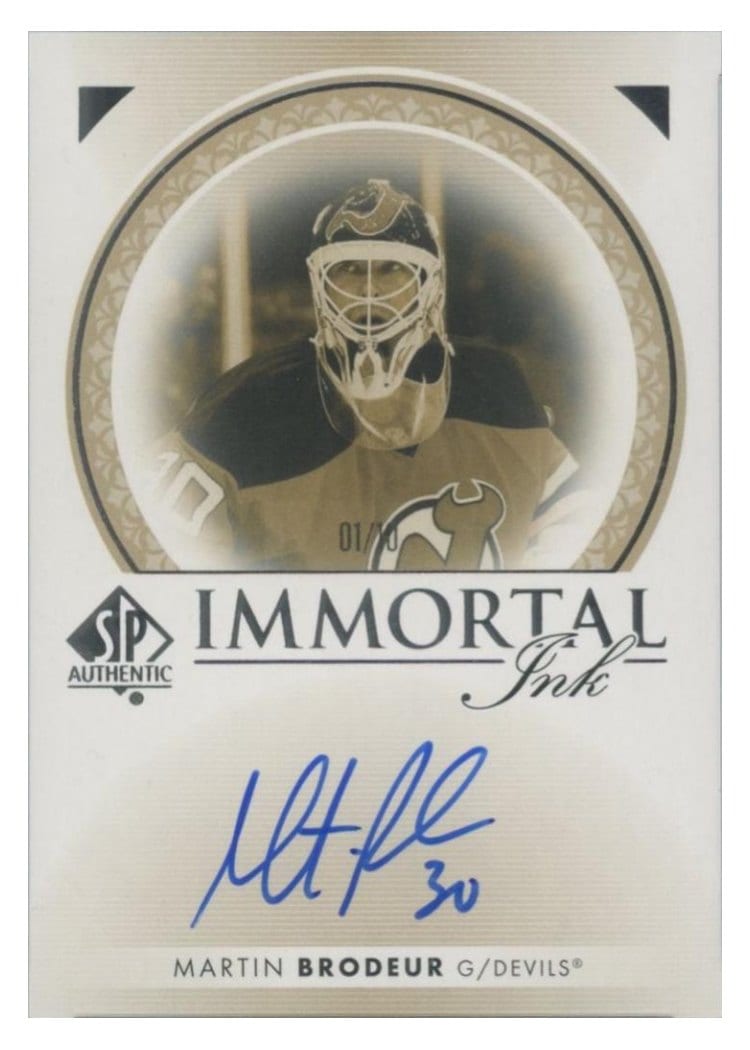 2022-23 SP Authentic Immortal Ink Martin Brodeur #II-MB card