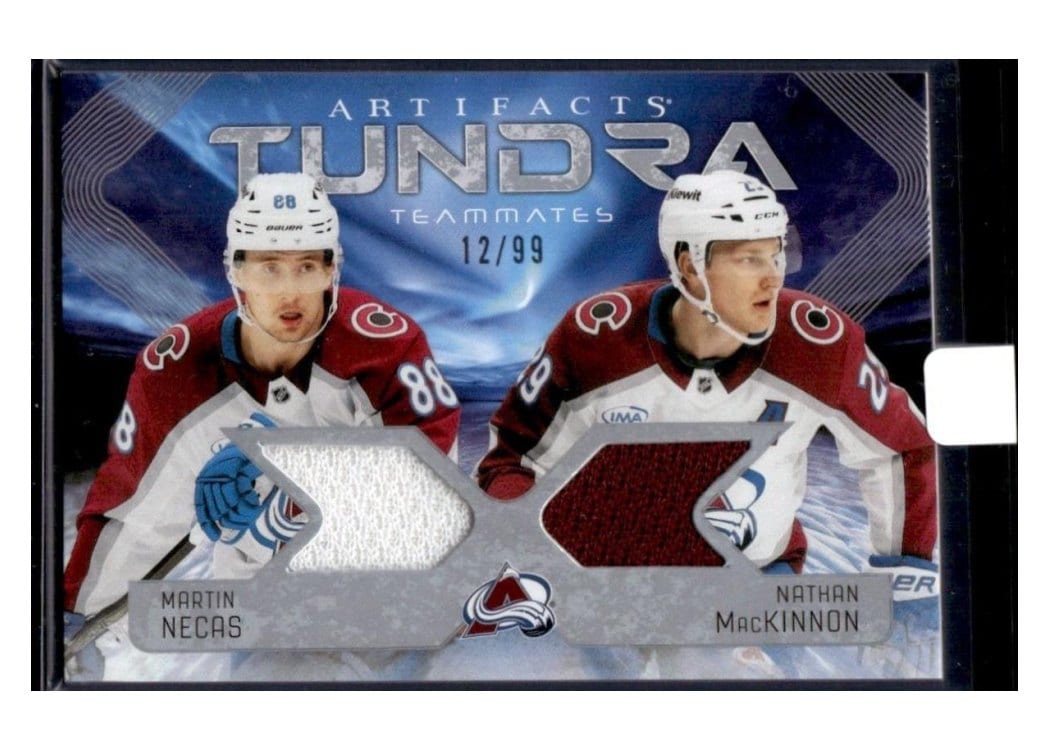 2025-26 Upper Deck Artifacts Tundra Teammates Duos Martin Necas/Nathan MacKinnon #T2-MR card