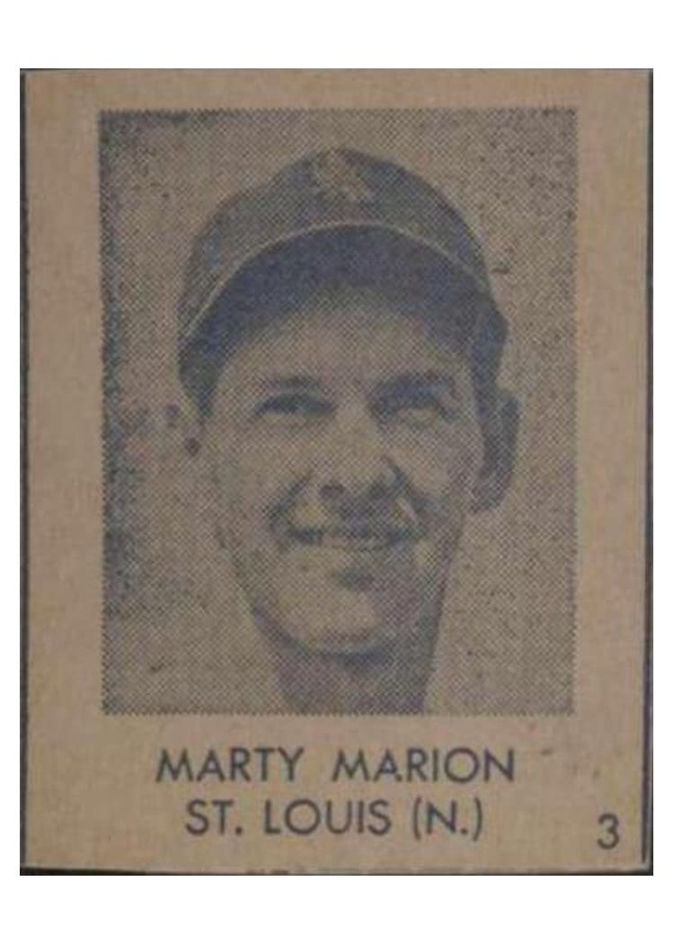 1948 R346 Blue Tint Marty Marion #3 card