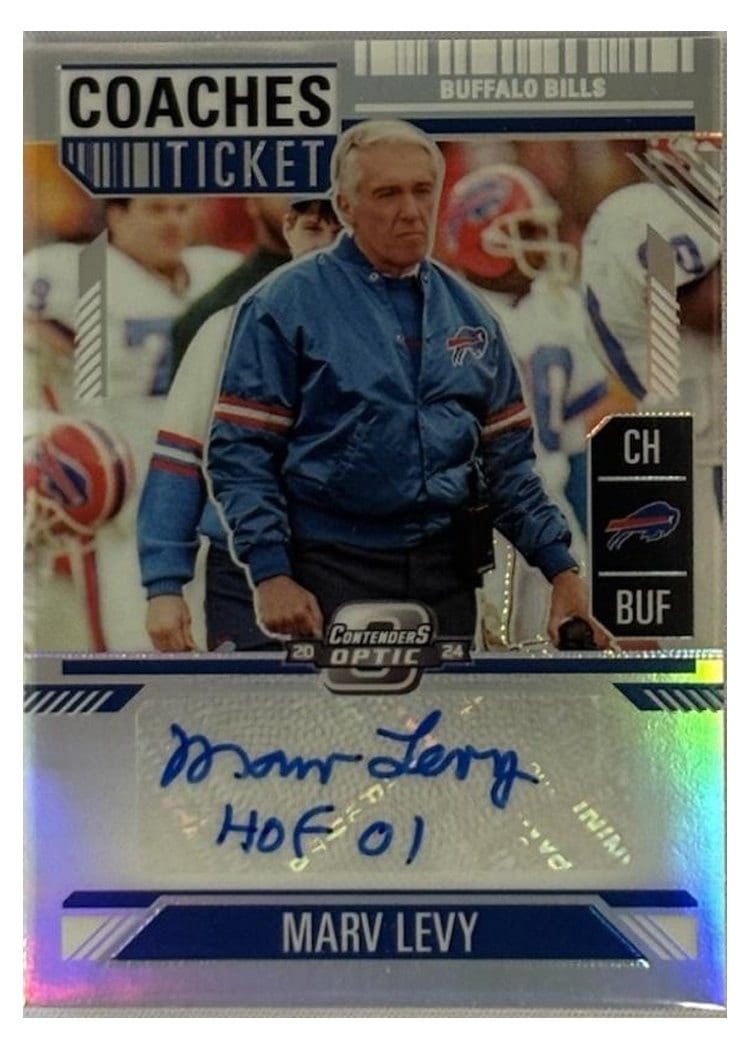 2024 Panini Contenders Optic Coaches Ticket Autographs Marv Levy #5 card