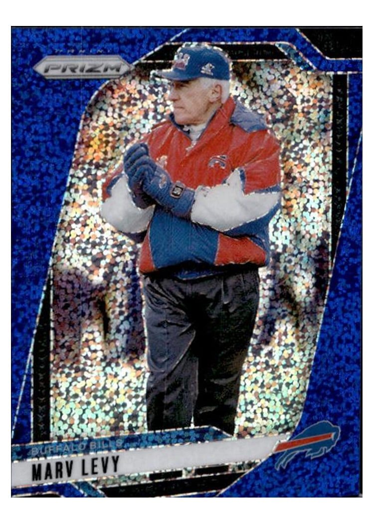 2024 Panini Prizm Base Set Marv Levy Blue Sparkle #34 card