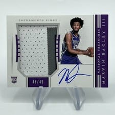 2018 Panini National Treasures Marvin Bagley III Patch Autograph #137 card