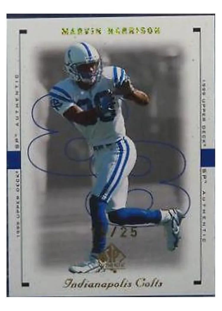 1999 SP Authentic Marvin Harrison Excitement Gold #37 card