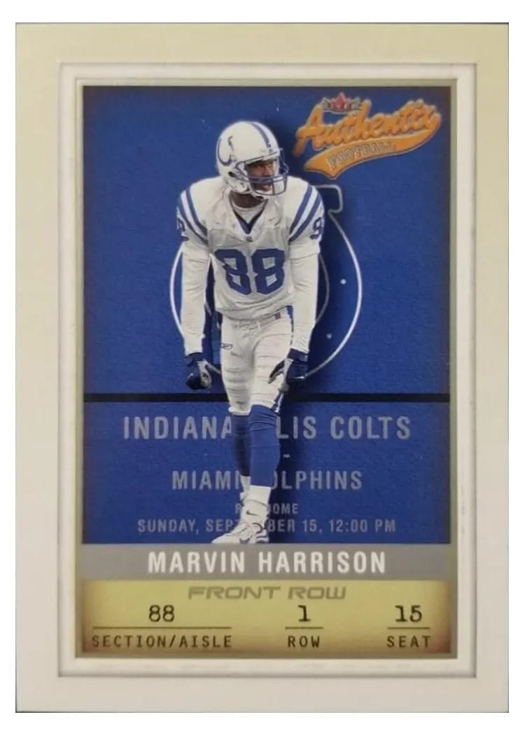 2002 Fleer Authentix Marvin Harrison #26 card