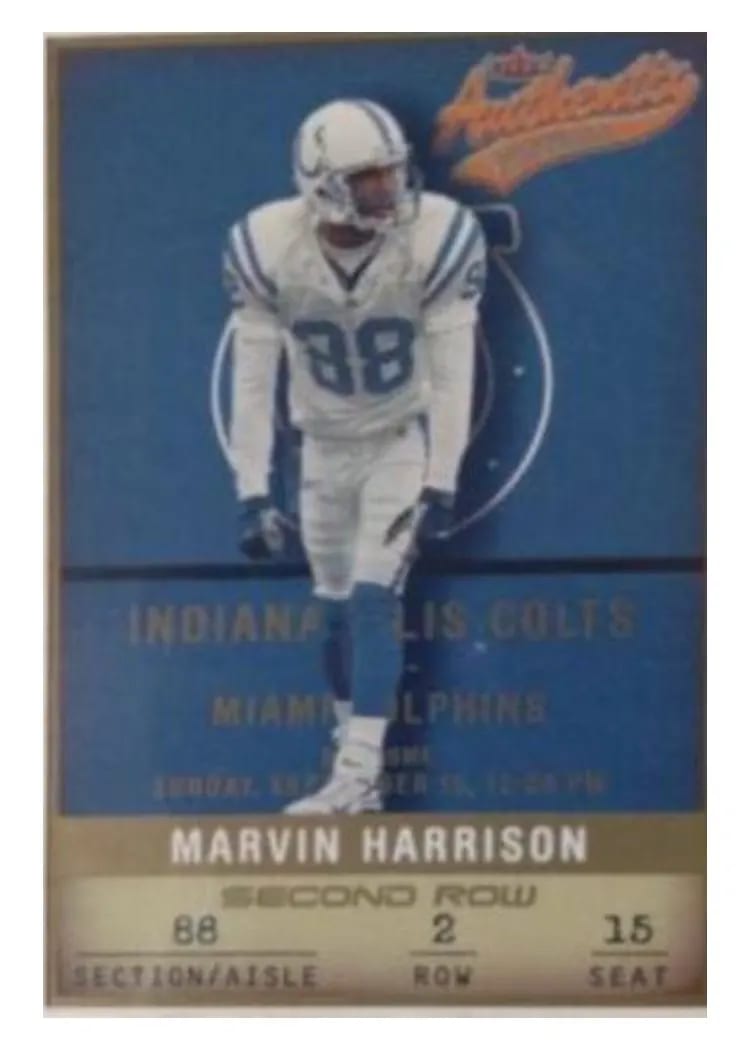 2002 Fleer Authentix Marvin Harrison #26 card