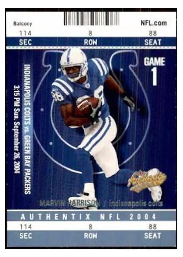 2004 Fleer Authentix Marvin Harrison #14 card