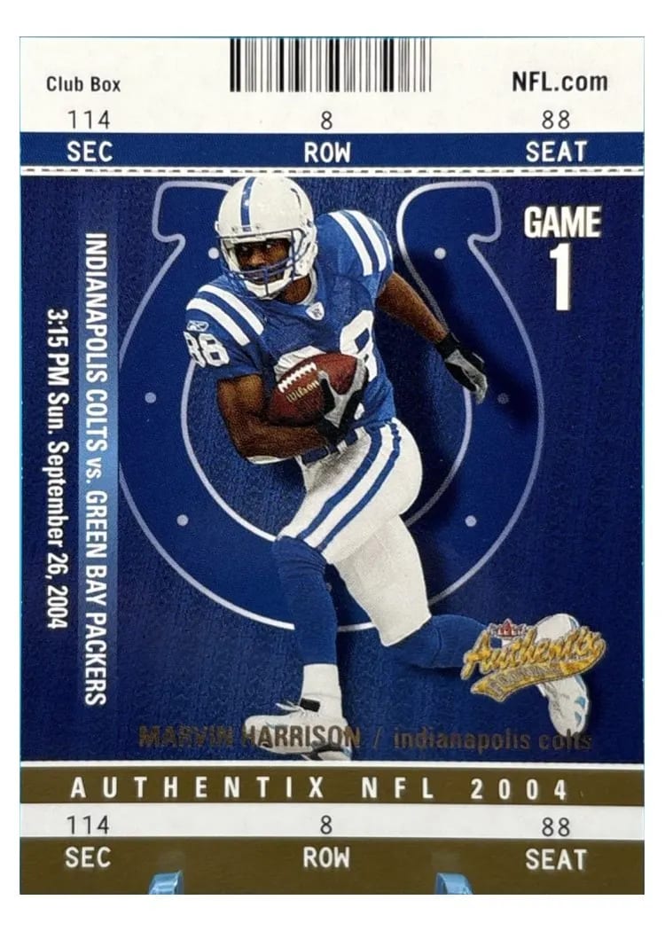 2004 Fleer Authentix Marvin Harrison Club Box Gold #14 card