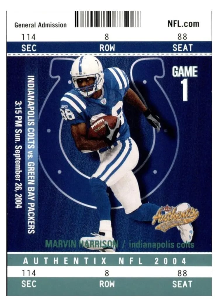 2004 Fleer Authentix Marvin Harrison #14 card