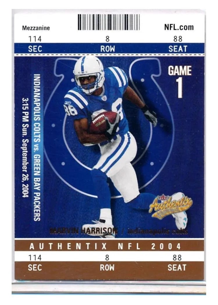 2004 Fleer Authentix Marvin Harrison #14 card