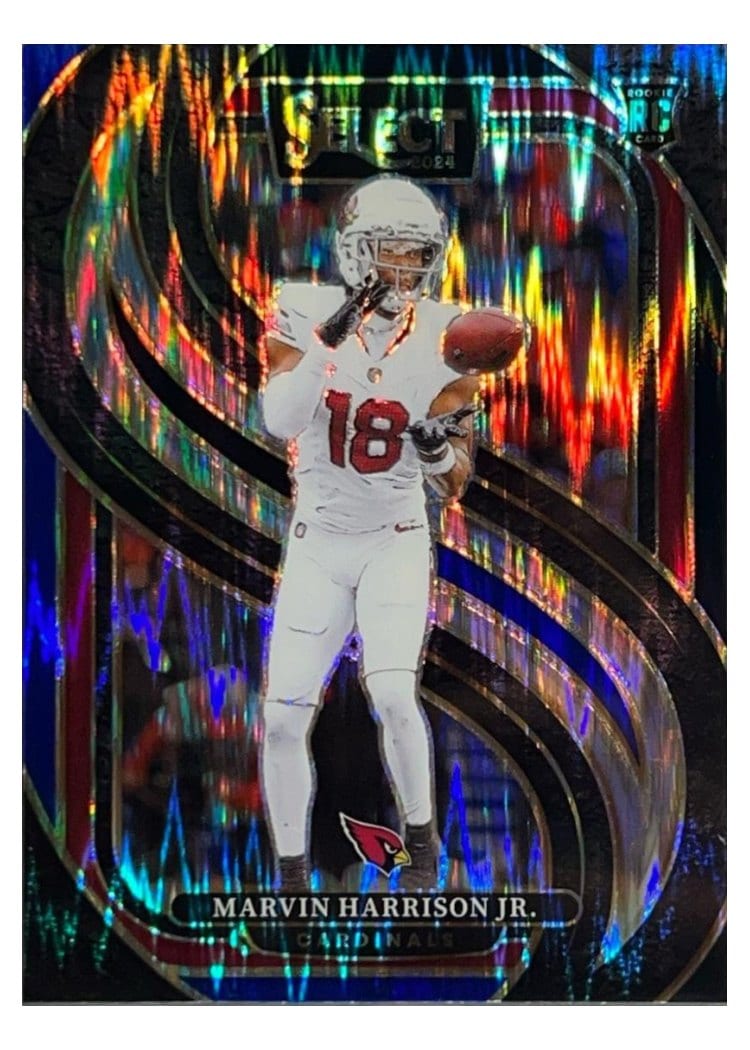 2024 Panini Select Base Set Marvin Harrison Jr. Black Blue Prizm Shock #115 card