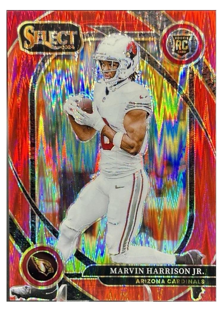 2024 Panini Select Base Set Marvin Harrison Jr. Red Prizm Shock #219 card