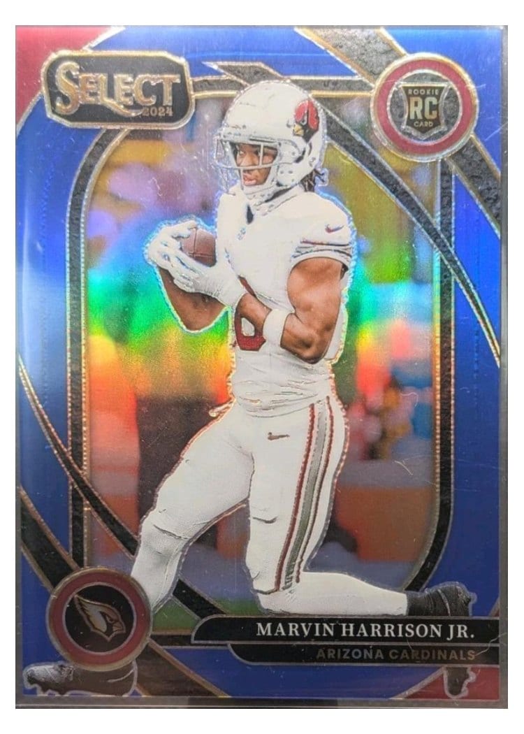 2024 Panini Select Base Set Marvin Harrison Jr. Blue Prizm #219 card