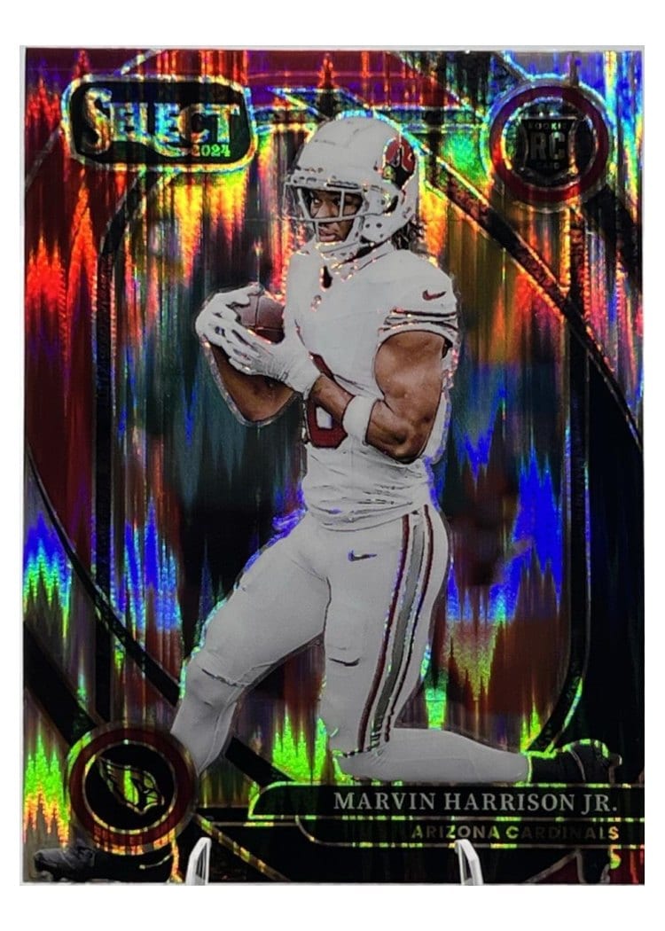 2024 Panini Select Base Set Marvin Harrison Jr. Black Red Prizm Shock #219 card