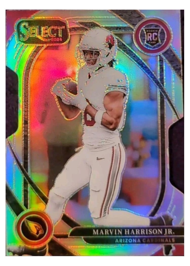 2024 Panini Select Base Set Marvin Harrison Jr. Silver Prizm Die-Cut #219 card