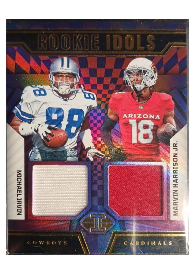 2024 Panini Illusions Rookie Idols Dual Memorabilia Marvin Harrison Jr./Michael Irvin #6 card