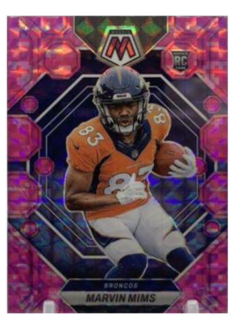 2023 Panini Mosaic Base Set Marvin Mims Camo Pink #346 card