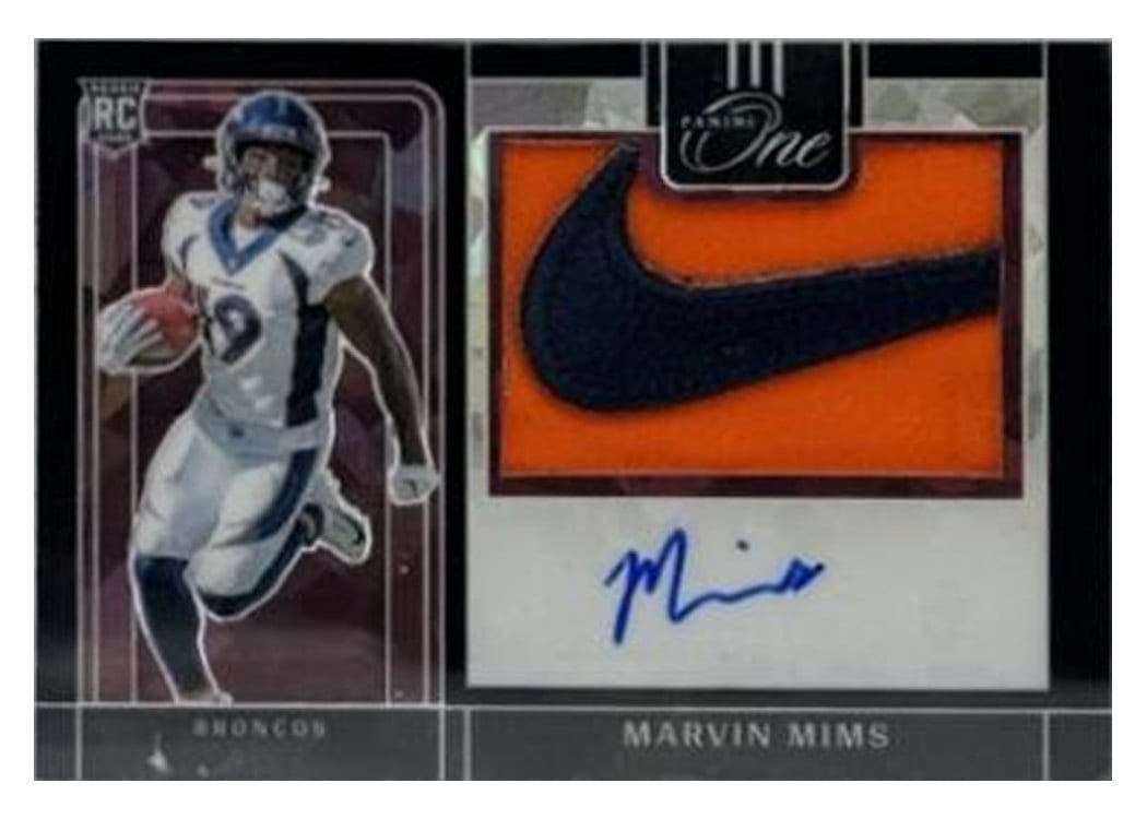 2023 Panini One Precision Rookie Patch Autographs Marvin Mims #316 card