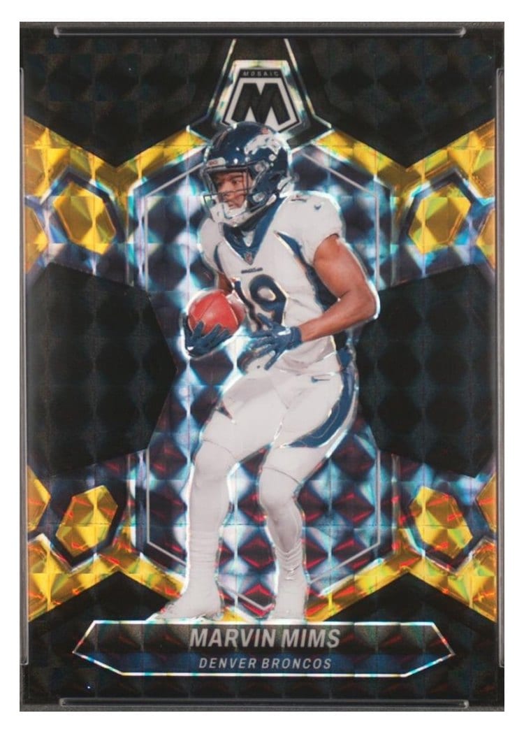 2024 Panini Mosaic Base Set Marvin Mims Black Gold Choice #67 card