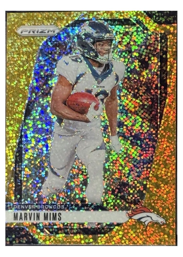 2024 Panini Prizm Base Set Marvin Mims Gold Sparkle #88 card