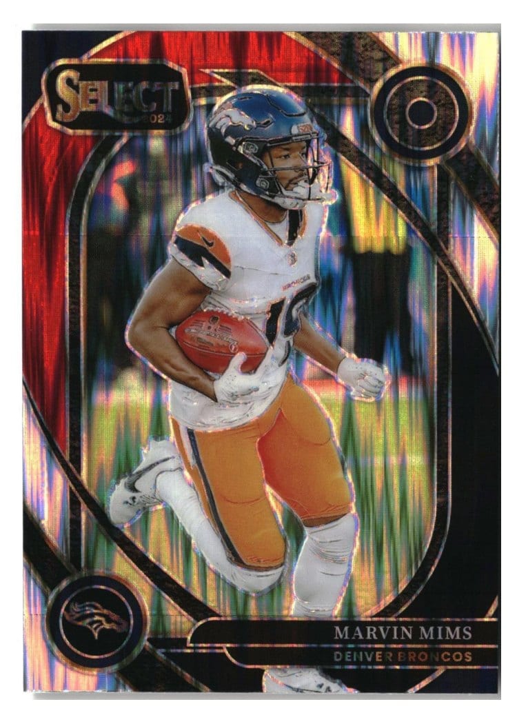 2024 Panini Select Base Set Marvin Mims Black Red Prizm Shock #281 card