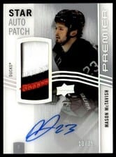 2023-24 Upper Deck Premier Acetate Star Autograph Patch Mason McTavish #AV-MV card