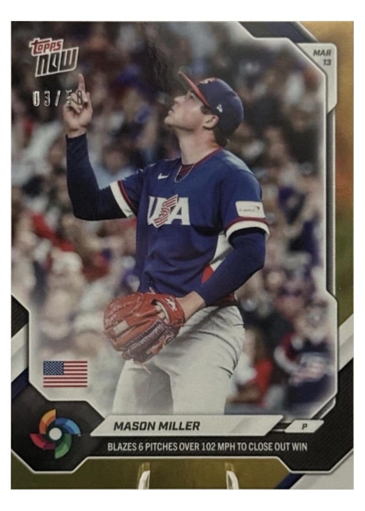 2026 Topps Now WBC Mason Miller #WB27 card
