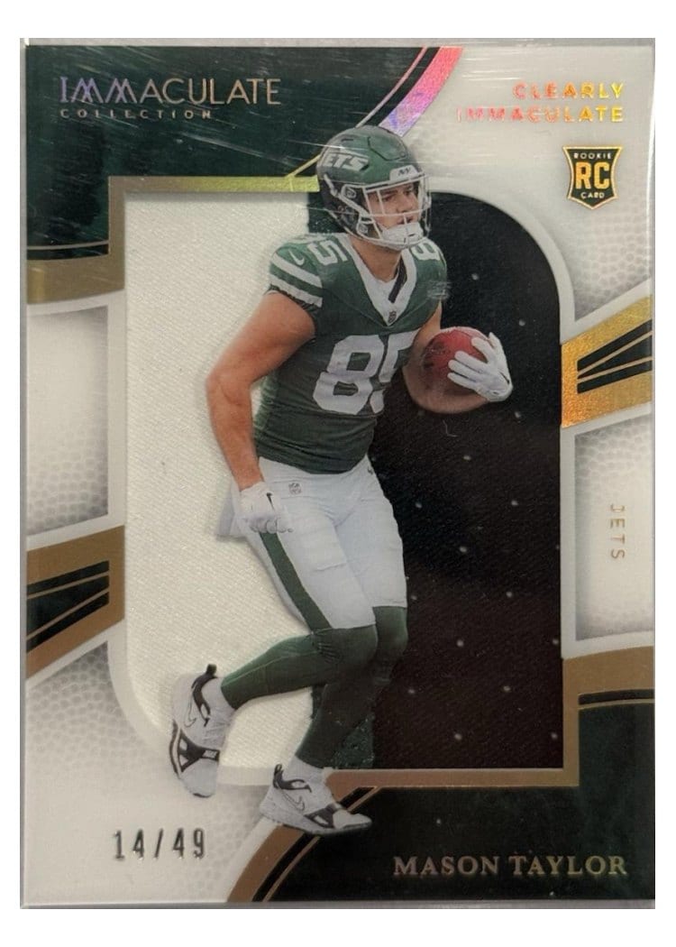 2025 Panini Immaculate Clearly Immaculate Rookie Jerseys Mason Taylor #21 card