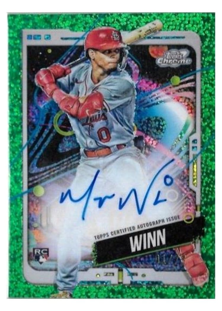 2024 Topps Cosmic Chrome Autographs Masyn Winn Green Space Dust Refractor #CCA-MW card