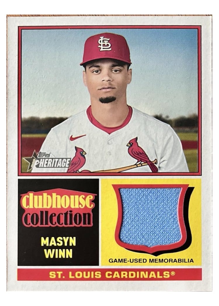 2025 Topps Heritage Clubhouse Collection Relics Masyn Winn #CCR-MW card