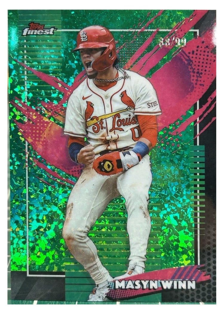 2026 Topps Finest Masyn Winn Green Mini Diamond Refractor #242 card
