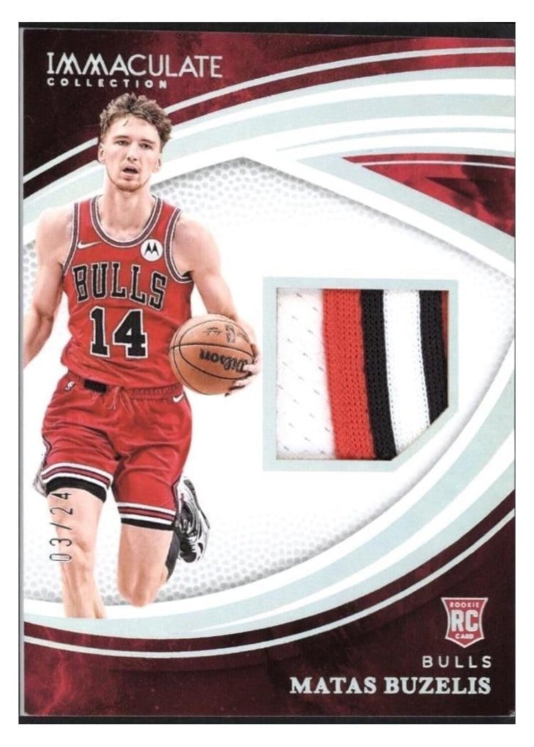 2024-25 Panini Immaculate Collection Immaculate Rookie Memorabilia International Set Matas Buzelis #9 card