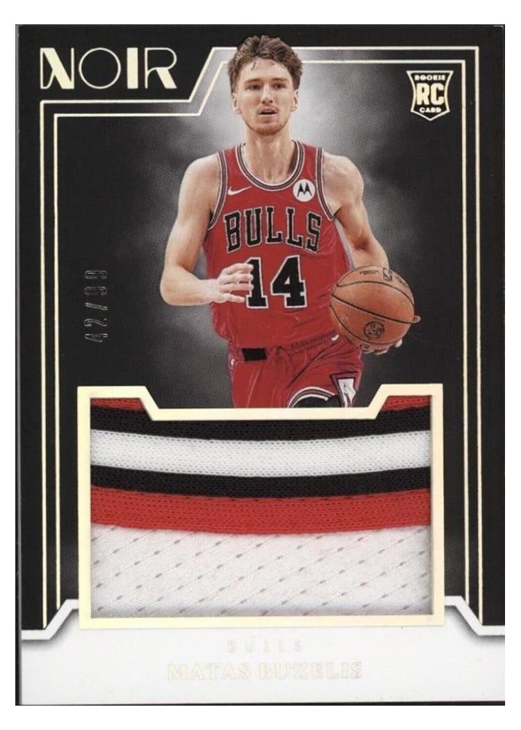 2024-25 Panini Noir Rookie Jumbo Material Set Matas Buzelis #2 card